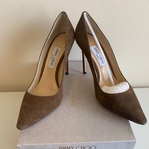 Jimmy Choo Romy 100 khaki brown pumps